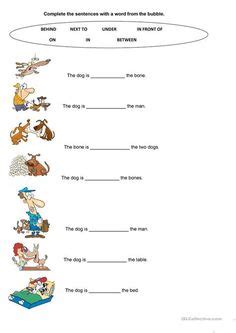prepositions  place  movement worksheet   english