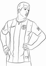 Pages Neymar Coloring Suárez Luis Coloringpagesonly Messi sketch template