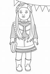 Coloring Doll American Girl Pages Printable Activity Via sketch template
