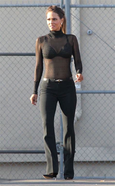 halle berry flashes bra in sexy sheer top at 49 photo