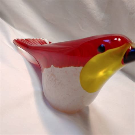 Glass Art Large Bird Vintage Murano Style Blown Glass Hand Made
