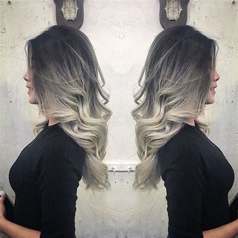 silver grey 🌒 ombre by hairloungenyc colored hair tips