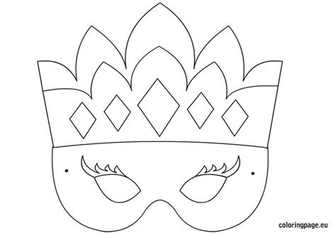 princess mask template coloring page