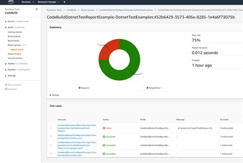 aws codebuild test reporting  net core aws developer tools blog