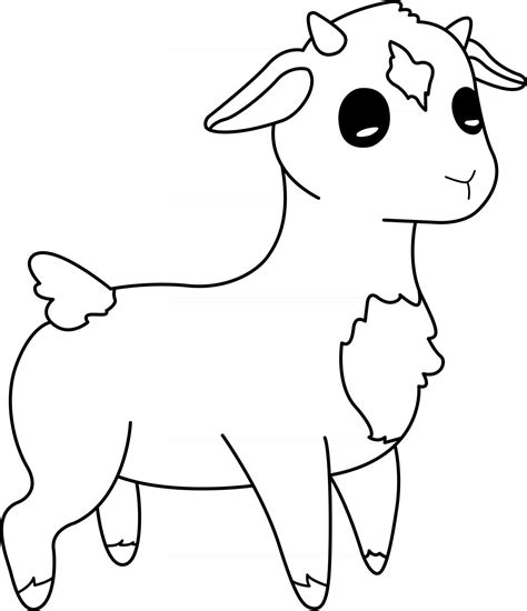 lamb kids coloring page great  beginner coloring book  vector