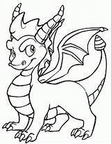 Coloring Spyro Pages Dragon sketch template