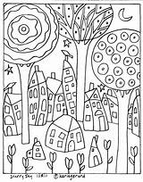 Coloring Pages Paper Karla Starry Pattern Rug Folk Sheets Visit Sky Hook Abstract Crafts Adult Gerard sketch template