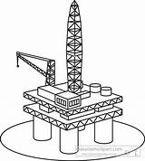 Rig Oil Clipart Outline Ocean 1029 Platform General Clip Sketch Coloring Clipground Template sketch template