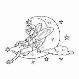 Coloring Surfnetkids Fairy Moon Fantasy Previous Pages sketch template