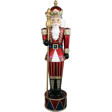 fraser hill farm indooroutdoor oversized christmas decor  ft jeweled nutcracker greeter