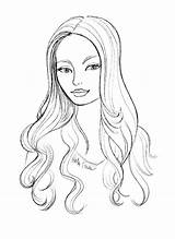 Coloring Hair Pages Long Hairstyle Girl Drawing Sketches Haircut Drawings Lucky Sketch Fashion Hairstyles Printable Braid Style Heather Fonseca Getcolorings sketch template