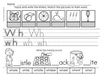 wh digraph worksheets worksheets