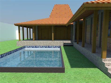 desain kolam renang joglo modern modern desain  kolam
