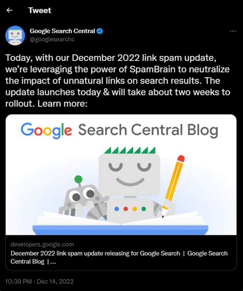 google december  link spam update releasing