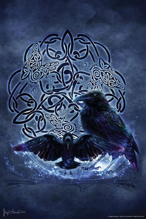 celtic raven  brigid ashwood art print poster   ebay