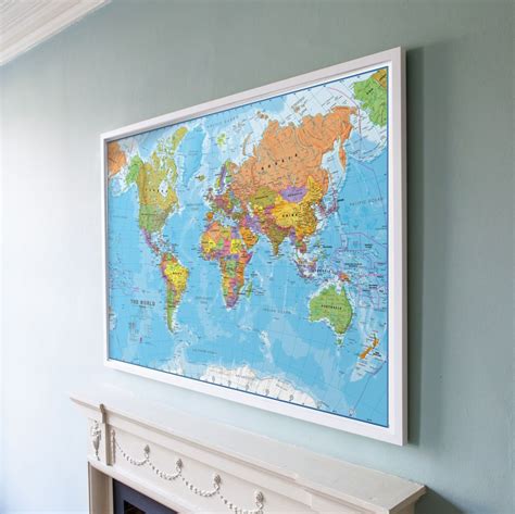 world wall framed map digital maps netmaps uk vector eps  wall maps