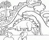 Dinosaur Coloring Printable Cartoon Pages Megalosaurus Ferns sketch template