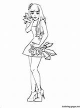 Coloring Pages Lady Gaga Popular Library Clipart sketch template