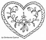 Heart Gingerbread Coloring Hungarian Illustration Folk Mentés Motif Cyanus Designed Pattern sketch template