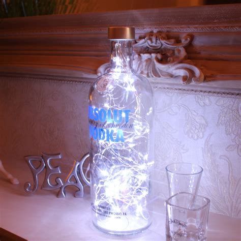 Absolut Bottle Light Upcycled Vodka Bottle Lamp Perfect Mood Lighting