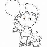 Birthday Boy Coloring Balloon Dude Popular Cake Outline Pages Buddy sketch template