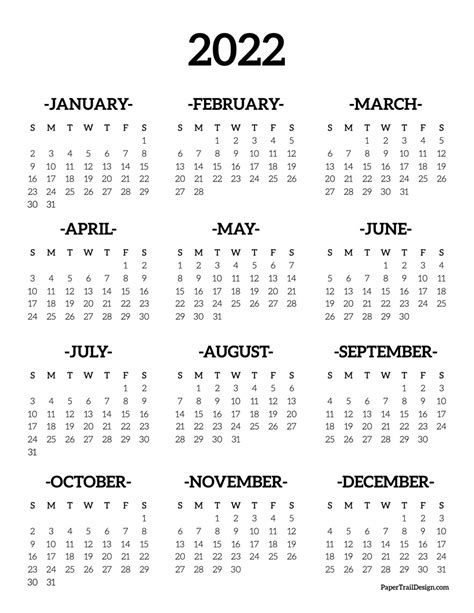 calendar  printable  page paper trail design