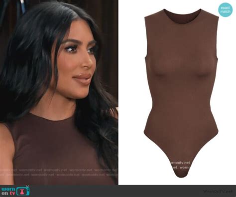 Wornontv Kim’s Brown Sleeveless Bodysuit On Keeping Up With The