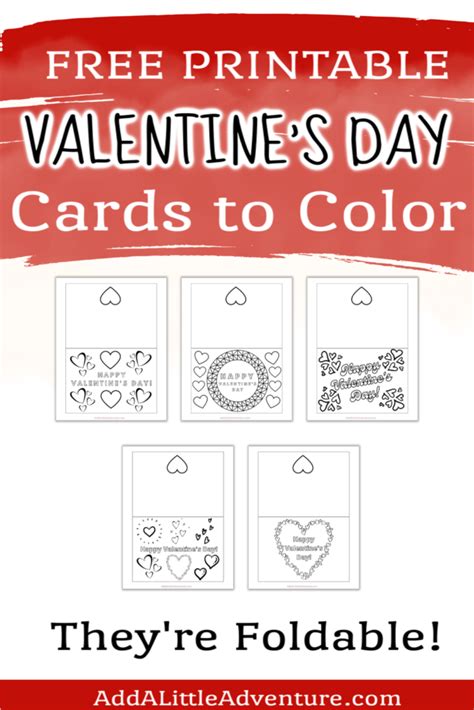 foldable printable valentines day cards  color printable