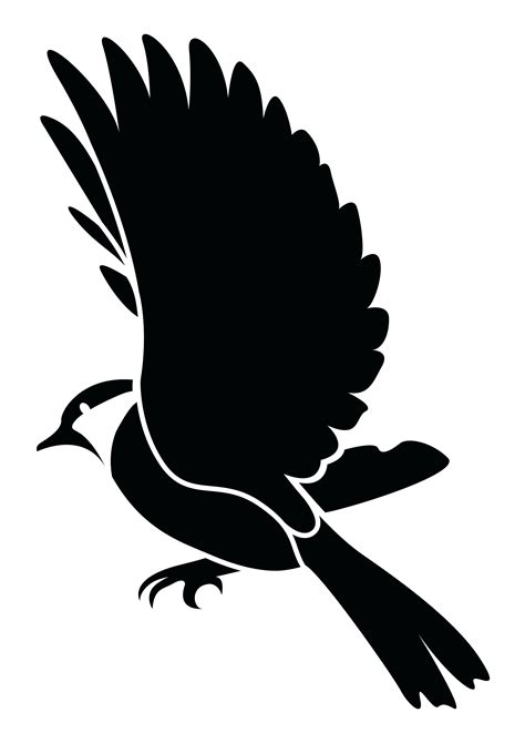 flying bird silhouette stencils  getdrawings