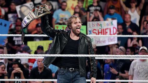 Dean Ambrose Celebrates His Wwe World Heavyweight Championship Victory