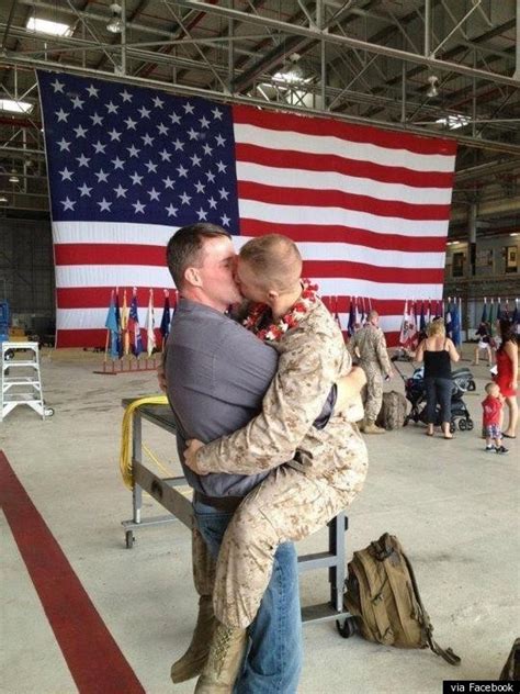 Gay Us Marines Share A Homecoming Kiss