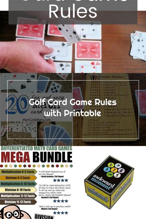 golf card game rules  printable confidence meets parenting card