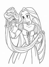 Coloring Tangled Rapunzel Kids Pages Beautiful Disney Children Simple sketch template