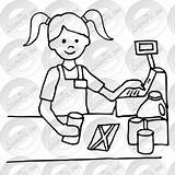Cashier Clipart Drawing Outline Therapy Classroom Use Watermark Register Remove Login Getdrawings Clipground sketch template