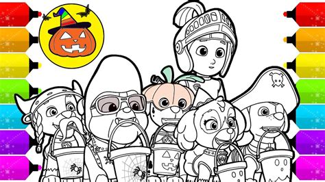 paw patrol halloween special coloring pages youtube