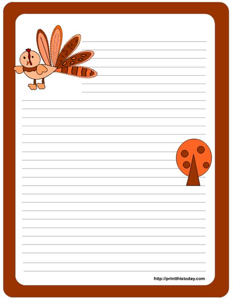 printable thanksgiving writing paper stationery
