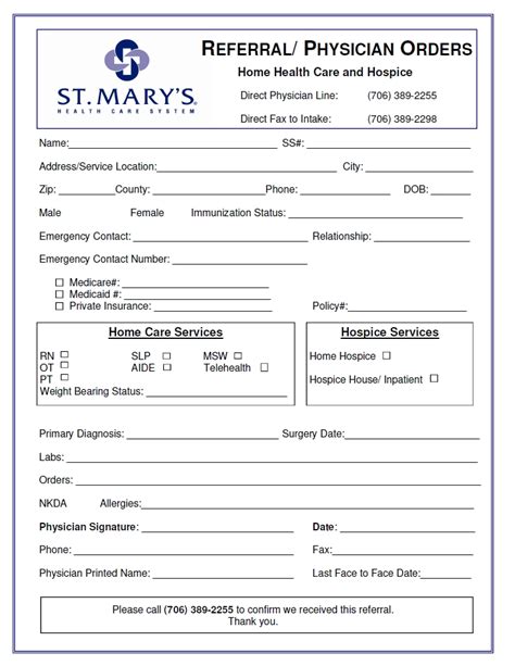 hospital admission form word template sitemadison