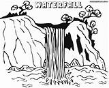 Waterfall Coloring Pages Kids Print Waterfalls Drawing Nature Printable Colorings Choose Board Beautiful sketch template