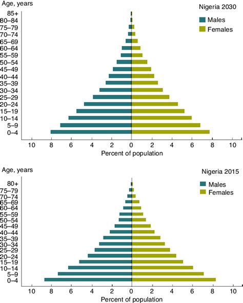 Nigeria S Population Pyramid Showing The Age Structure Of