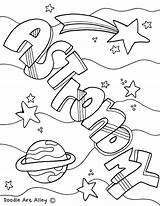 Astronomy Caratulas Doodles Classroomdoodles Manatee Cuadernos Subject Getcolorings Funky sketch template