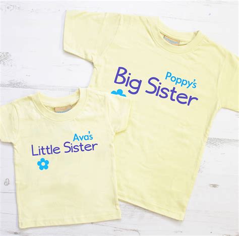 big sister little sister pale yellow t shirt set by