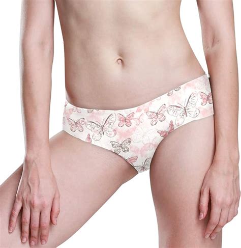 Deziro Pink Butterflies Pattern Women Panties Soft Low Waist Briefs For