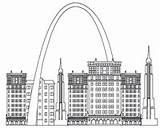 Coloring Symbols Arch Gateway Pages Monuments American Louis St Depicting Intricate Striking Grade Drawings Many Children Line There Good sketch template
