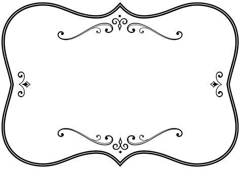 clipart decorative black  white flourish frame