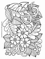 Coloring Fall Pages Autumn Printable Adults Adult Leaves Printables Pdf Print Colouring Sheets Size Color Sheet Leaf Acorns Primarygames Book sketch template