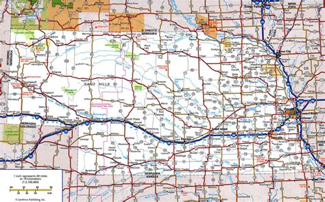 nebraska road map  distances  cities highway freeway state