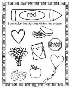 color red printables color activities kindergarten color red