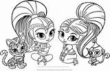 Shimmer Shine Coloring Print sketch template
