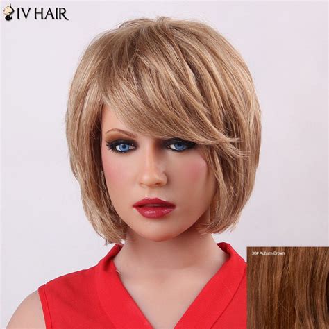 [39 Off] Fluffy Short Layered Siv Hair Trendy Natural Straight Capless