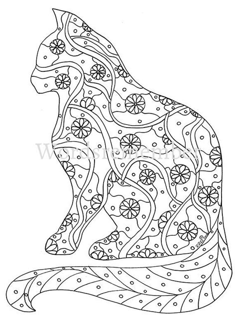 cat coloring page coloring pages adult coloring  wordsremember